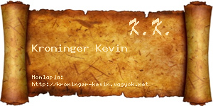 Kroninger Kevin névjegykártya