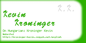 kevin kroninger business card